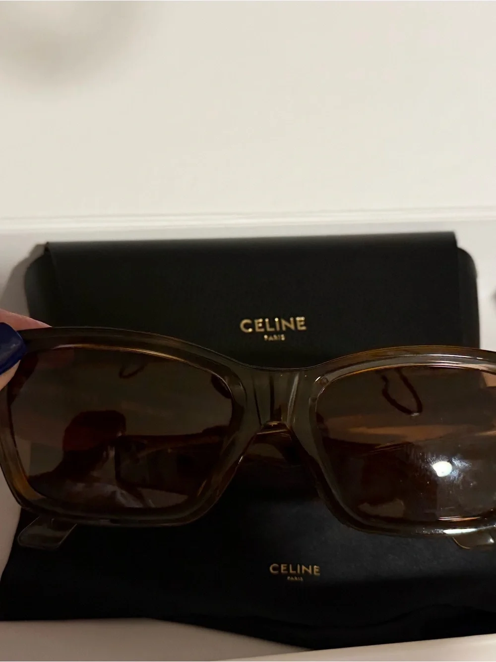 Celine Translucent Brown Square Sunglasses